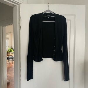 Reformation Ruth Knit Cardigan in Black (S)